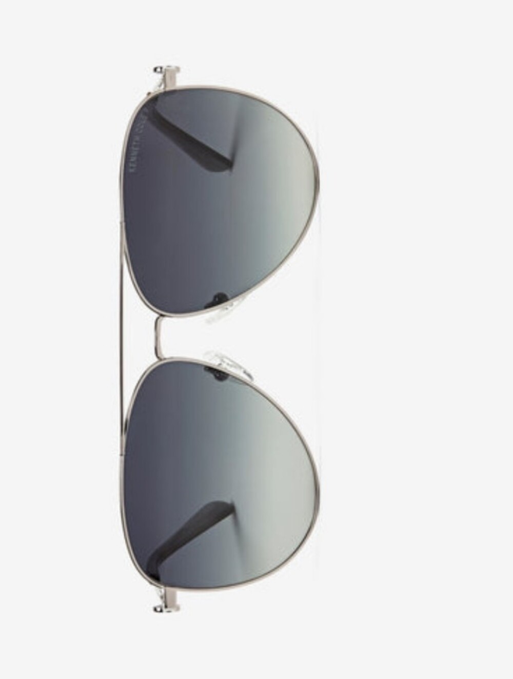 Unisex Kenneth Cole Reaction Silver Aviator Sunglasses with Green Lenses